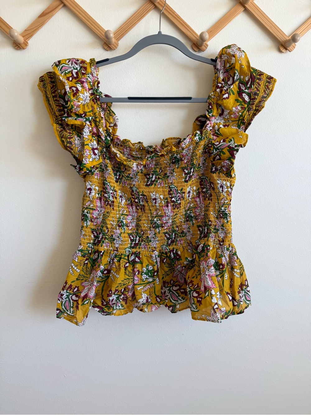 Jennifer & Grace Smocked Floral Blouse
